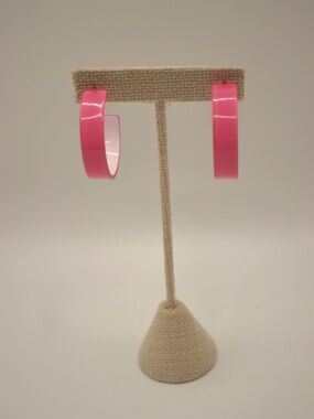 Hot Pink Hoop Earrings